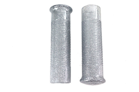 V-Twin - 28-0794 - Silver Metal Flake Grip Set